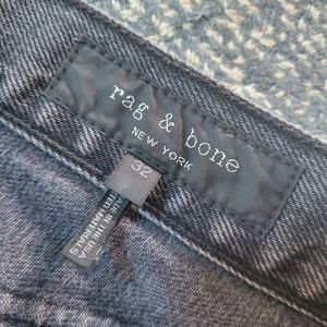 Rag & Bone wide straight legged black grey jeans 32